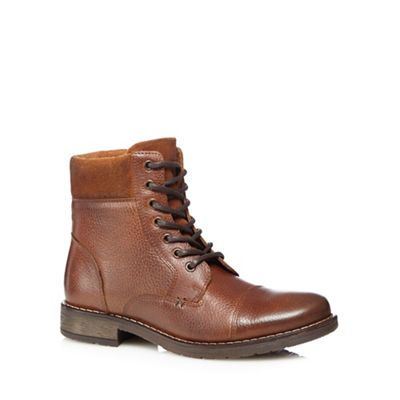 RJR.John Rocha Tan leather ankle boots